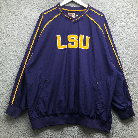 LSU Louisiana State Tigers Russell Athletic Team Issue Pullover Mens XL Purple - Picture 1 of 8